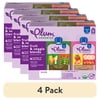 (4 pack) Plum Organics® Stage 2 Fruit & Veggie Blends Organic Baby Food Pear + Pea with Spinach and Strawberry, Banana + Granola 8-Pack
