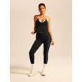 thumbnail image 4 of PISONIC Women 2 Piece Workout Sets V Neck Halter Tank Matching Twist Waist Leggings Yoga Pilates Outfits, 4 of 6