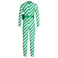 thumbnail image 4 of HULIJA Girls Christmas Jumpsuit Candy Cane Clothes Long Sleeve Striped Ballet Dance Unitards Green 12, 4 of 7