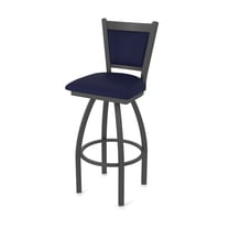 870 Hadleigh 36" Swivel Bar Stool with Pewter Finish and Canter Twilight Seat and Back