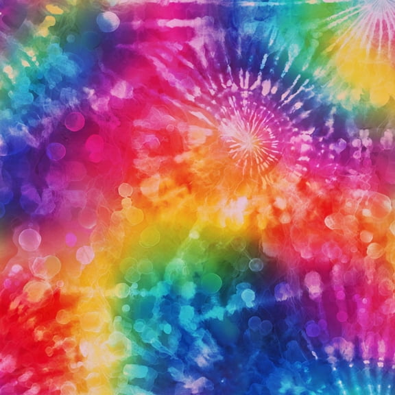 Peel and Stick Wallpaper Vibrant Rainbow Tie Dye Abstract Swirl Bokeh Effect Wall Mural 23.6in x 9.8ft Self Adhesive Removable Wall Paper Renter Friendly Wallpaper for Nursery Bedroom Cabinets