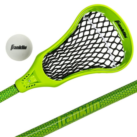 Franklin Sports Future Champs Youth Lacrosse Stick   Ball Set - Kids 32" Inch Beginner Backyard  Practice Lax Stick   Lightweight Soft Lacrosse Ball - Toy Kids Lax Set - Green