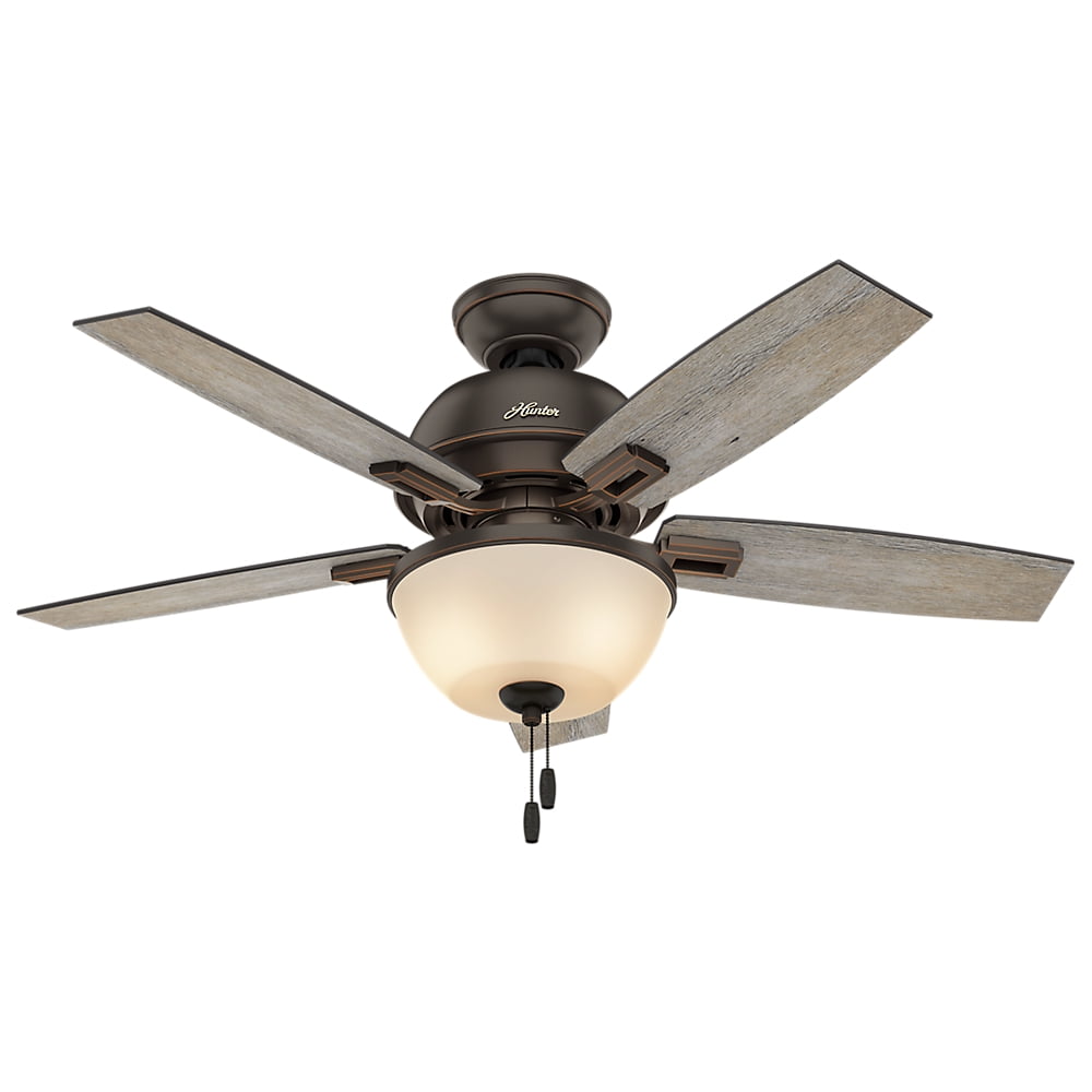 Hunter 44" Donegan Onyx Bengal Ceiling Fan with Light Kit and Pull
