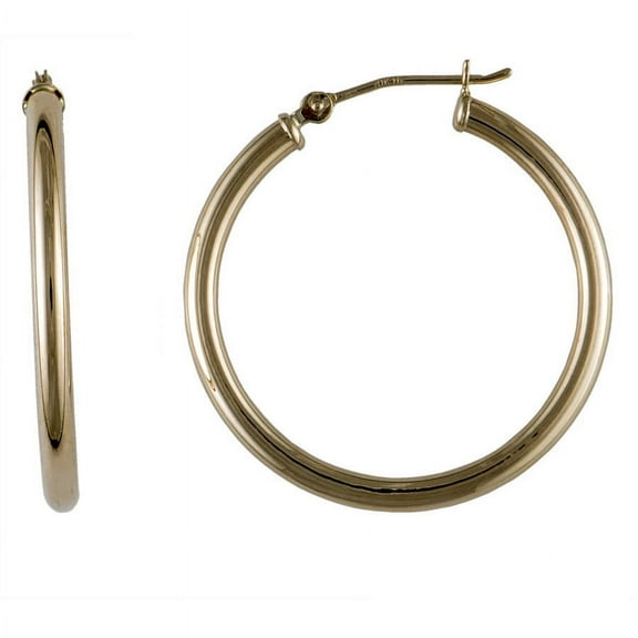 Brilliance Fine Jewelry 10kt Yellow Gold 2.0mm x 28mm Round Hoop Earrings