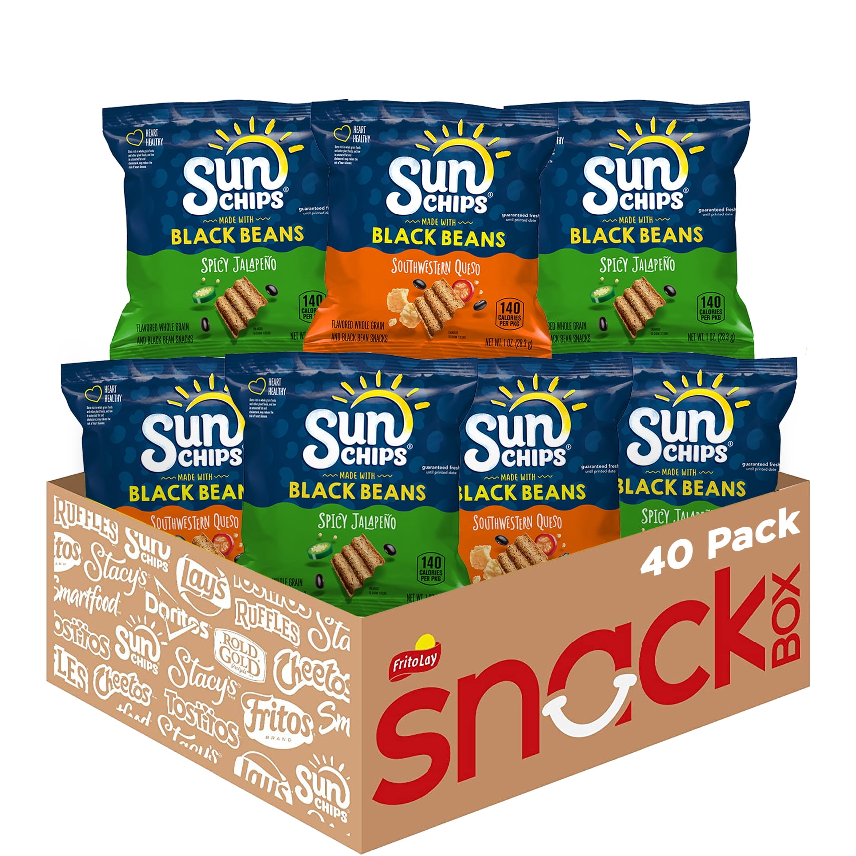 Sunchips Black Bean Multigrain Chips Variety Pack, 1oz Bags, 40 Count