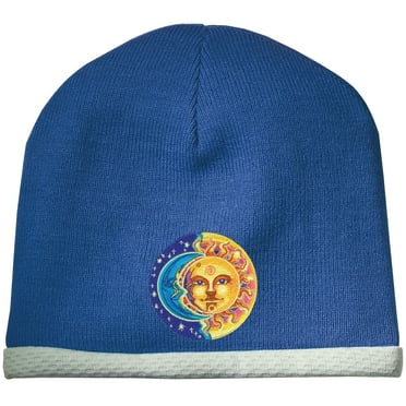 Sun and Moon Patch Performance Beanie Hat - Royal