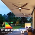 thumbnail image 2 of 52 inch Modern Gold Ceiling Fan with Light and Remote, Farmhouse 5 Blades Solid Wood Large Airflow Quiet Reversible DC Motor Fan for Indoor Outdoor Porch Bedroom, 2 of 9