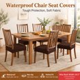 thumbnail image 4 of OKKEEY Waterproof Chair Seat Covers with Velcro Closure, 6Pcs Stretch Slipcovers for Dining Chairs, Removable Seat Cushion Protectors for Kitchen Chairs, Chocolate, 4 of 10