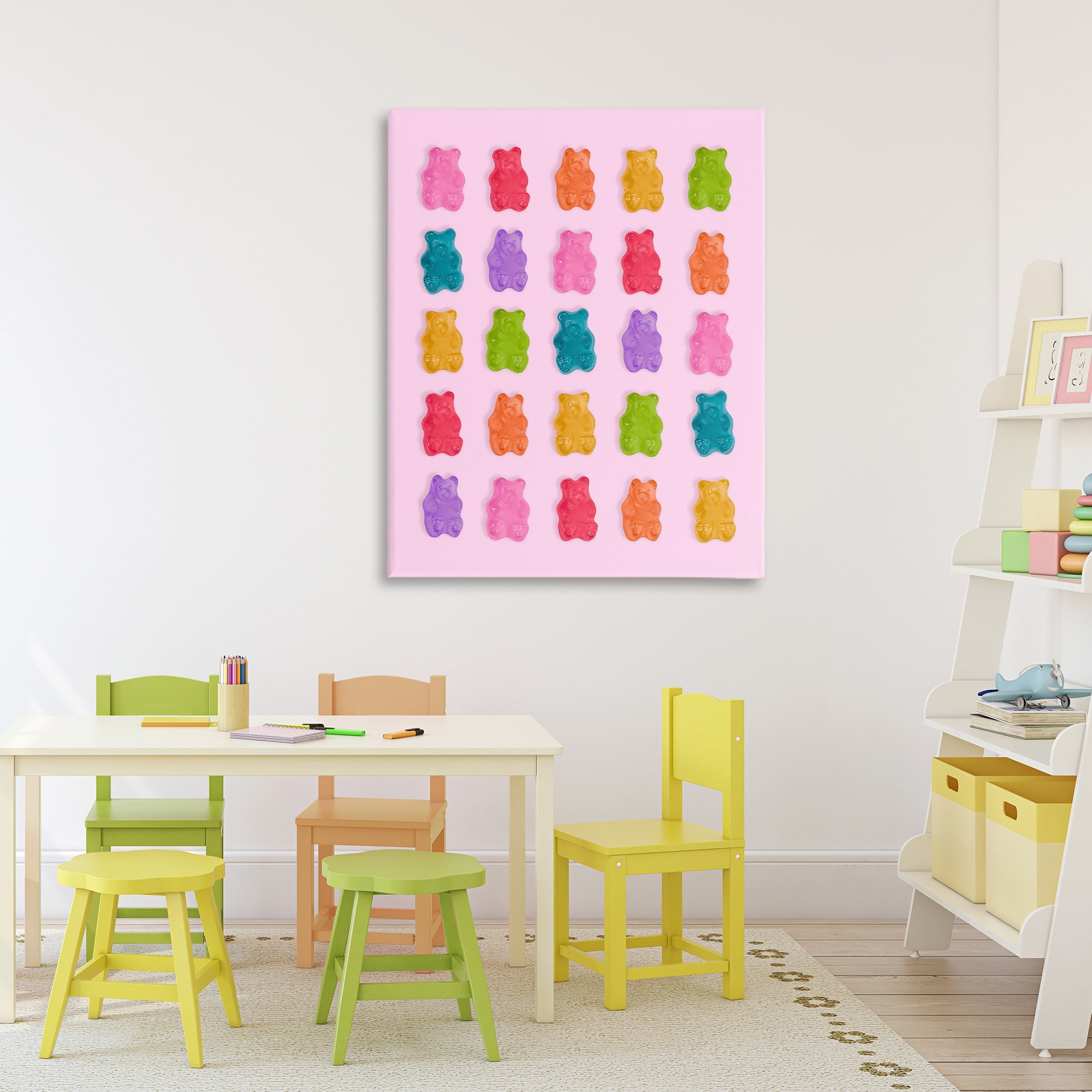 Stupell Industries Pastel Gummies on Pink Canvas Wall Art, design by LISH Creative