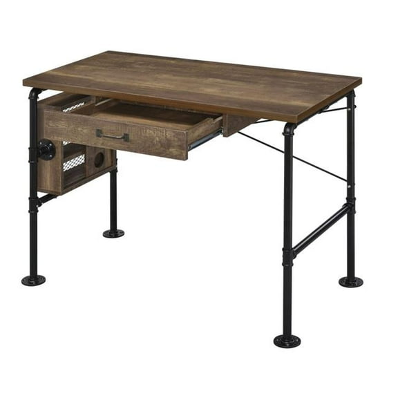 HomeRoots 491411 39 in. Writing Desk, Brown & Black