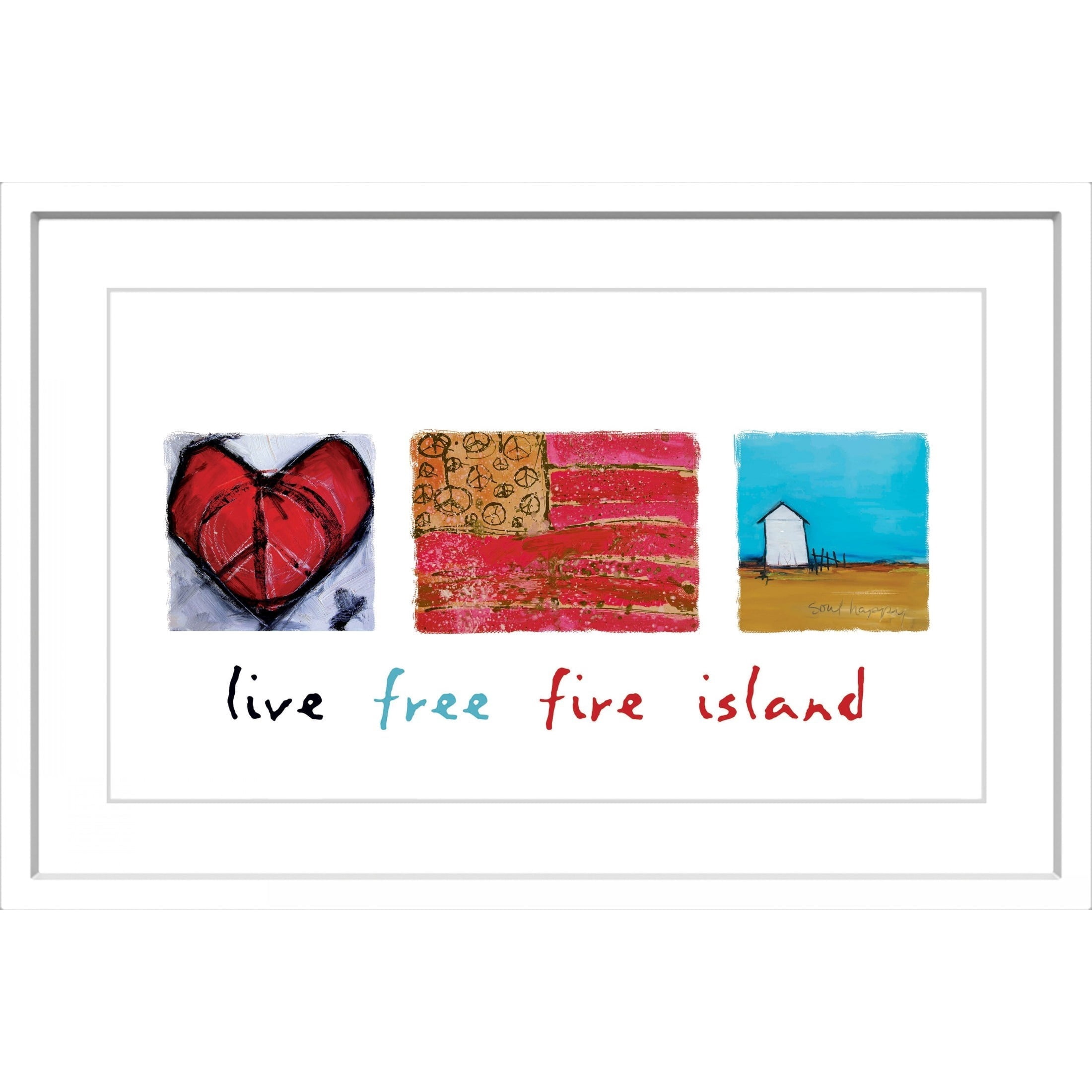 Marmont Hill "Live Free Fire Island" by Tori Campisi Painting Print in Frame