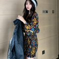 thumbnail image 6 of Summer Dress Women High Waist Bag Hip Skirt Lantern Sleeve Floral Slim Fit Waist Spring And Autumn Vestido Fashion Clothing, 6 of 6