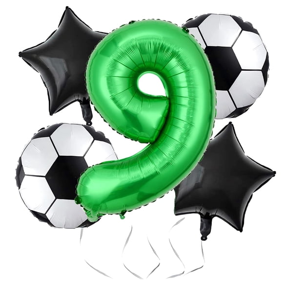 hzqruqh Globos de fútbol para 9.º cumpleaños, set de foil de 32 pulgadas