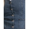 thumbnail image 5 of DARING DIVA Women's Halter Neck Button Down Backless Jean Waistcoat M Gray Blue, 5 of 6