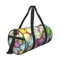 thumbnail image 3 of Gaeub Colorful Easter Eggs Lightweight Travel Cylinder Bag Gym Tote Bag Sports Training Duffle Bag with Pockets and Straps, 3 of 8