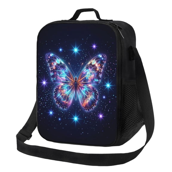 Butterfly Insulated Lunch Bag For Women Men Reusable Lunch Box Cooler Bag Large Leakproof Lunch Tote With Adjustable Shoulder Strap For Adult Work Picnic Camping Beach Office