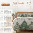thumbnail image 6 of Merry Chrismas Bedding Duvet Cover Set Twin Size 4 Pieces Gray Snowflake Xmas Tree Soft Twill Plush Quilt Cover, Include 1 Duvet Cover 1 Flat Sheet And 2 Pillow, 6 of 7