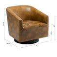 thumbnail image 3 of Comfortable Camel Faux Leather Chair - Swivel Functionality 22.75"w X 22.5"d 18.25"h Cover, 3 of 5