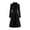 Black, variant on Women's Long Sleeve Wedding Guest Party Evening Jacket Vintage Button Solid Color Loose Blouse Long Trench Coat Jacket