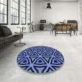 thumbnail image 4 of Ahgly Company Machine Washable Indoor Square Transitional Sky Blue Area Rugs, 7' Square, 4 of 7