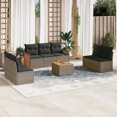 thumbnail image 1 of vidaXL 8 Piece Garden Sofa Set with Cushions Grey Poly Rattan, 1 of 5