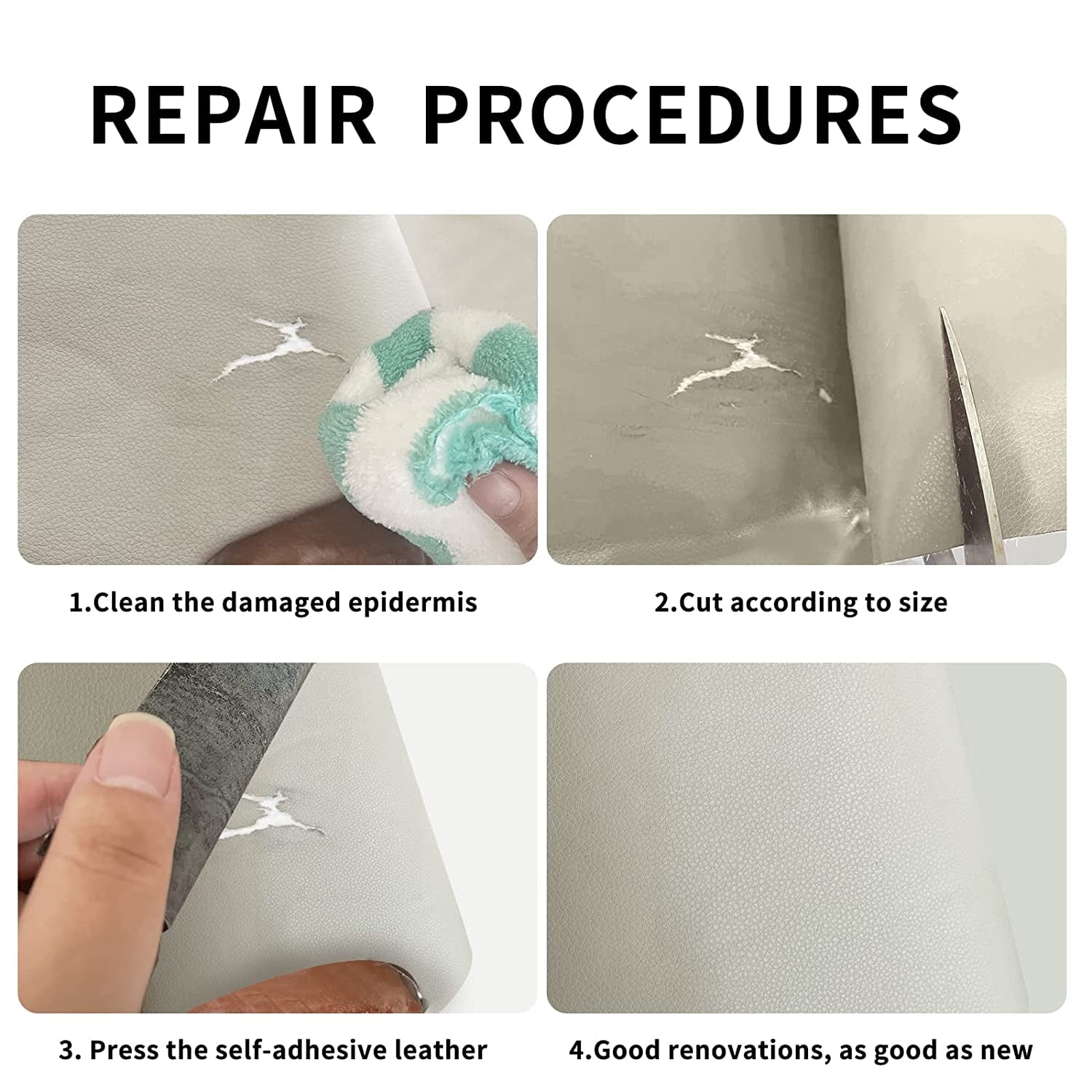 Leather Repair Patch, 16X119 inch Self Adhesive Leather Repair Waterproof,DIY Large Leather Repair Tape for Couches, Furniture, Car Seats, Cabinets, Wall, Handbags (16X98 inch, Dark Brown)