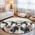 thumbnail image 2 of Round Rugs 5Ft, Funny Cows Round Area Rug Washable Indoor Throw Carpet, Retro Country Animals Floral Wreath Farmhouse Beige Soft Non Slip Circle Rug for Cabinet Bathroom Home Decor Aesthetic, 2 of 8