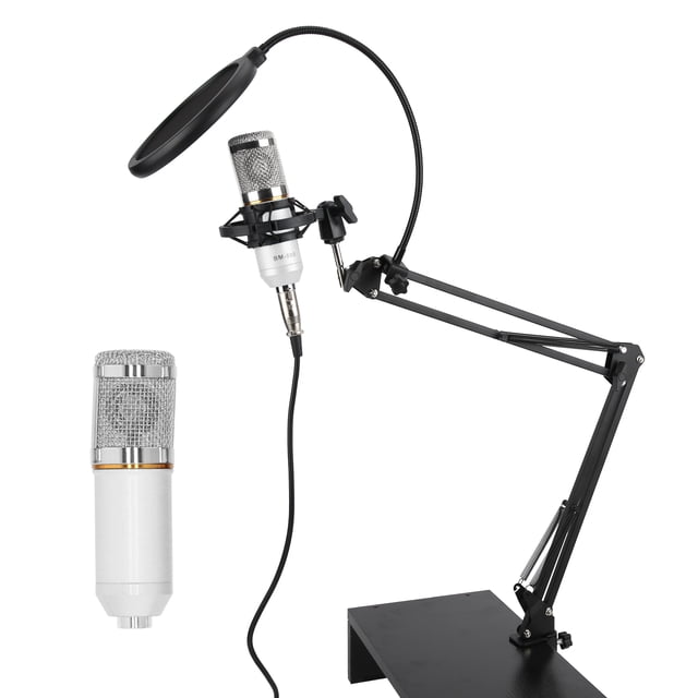 Kit de Microphone à Condensateur USB, Prise Directionnelle avec Microphone à Condensateur à Bras Flexible pour PC de Bureau pour Portable pour Ordinateur