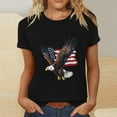 thumbnail image 2 of SELONE Fourth of July Print Womens Dress Shirts Independence Tops Crewneck Short Sleeve Clothes Patriotic Graphic Wear, 2 of 4