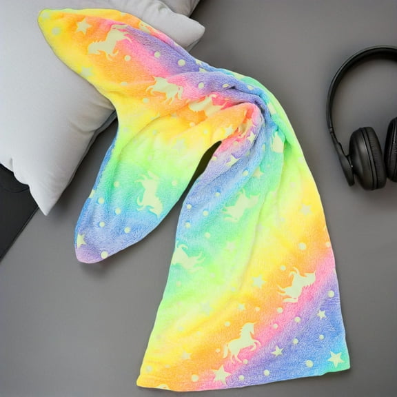 COMPUKAS Kids Wearable Blanket Flannel Glow In The Dark Soft Cozy Throw for Christmas 1 Pack