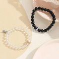 thumbnail image 6 of GKNET 1Pair Heart Magnetic Couple Bangles Adjustable Bracelet Luminous Couple Bracelet-White Black, 6 of 9