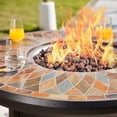 thumbnail image 4 of Pebble Lane Living 42" Natural Slate Outside Round Propane Fire Pit Table, Black, 4 of 7
