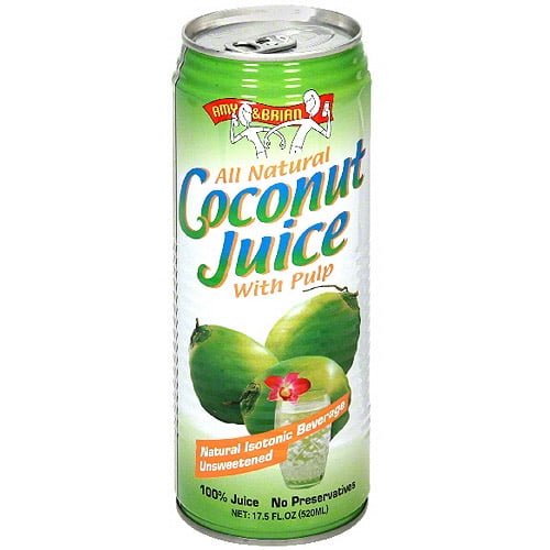 Amy & Brian Coconut Juice With Pulp, 17.5 Fl Oz, 12 Count