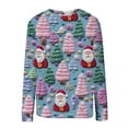 thumbnail image 4 of Womens Christmas Printed Sweatshirt Crewneck Long Sleeve Shirts Xmas Novelty Pullover Santa Claus Clothing Reindeer Stocking Tops Trendy Fashion Clothes, 4 of 4