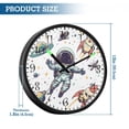 thumbnail image 3 of Voice Activated Clock with Glow Light 12 Inch Large Silent Wall Clock Battery Operated for Home Decor Astronauts Floating Around The Rocket, 3 of 8