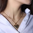 thumbnail image 4 of CAIMYY Heart Photo Locket Necklace For Women, Gold Engraved Floral Keepsake Pendant With Adjustable Chain, Gift For Mother Wife Valentine'S Day Anniversary, 4 of 8
