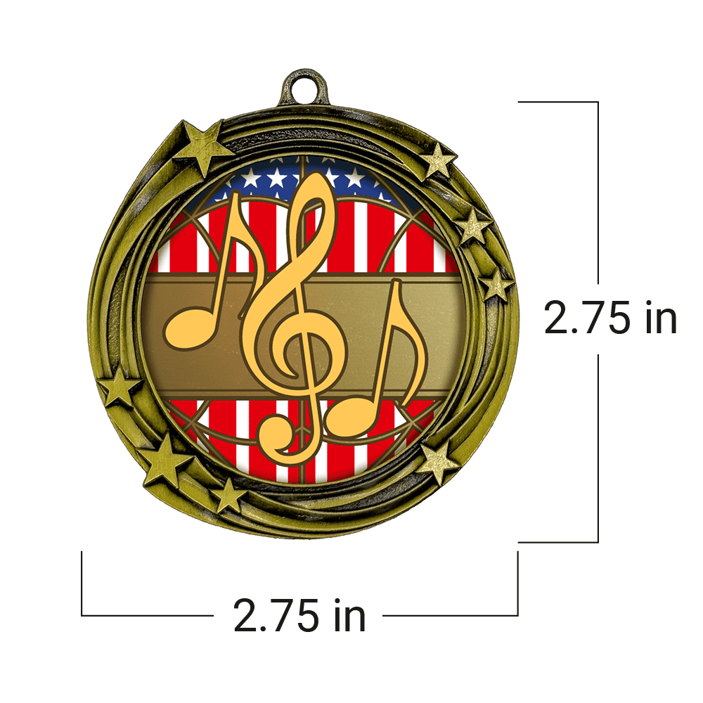 All Quality Music Swirling Stars Design Medals - 1st, 2nd, 3rd Place - 30 Piece Set (10 Pack)