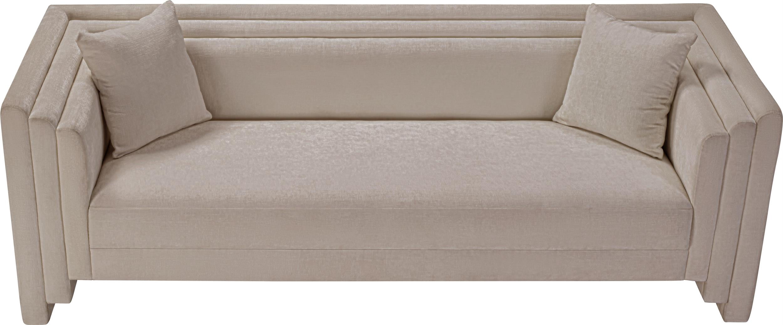 Meridian Furniture Everett Beige Chenille Fabric Upholstered Sofa