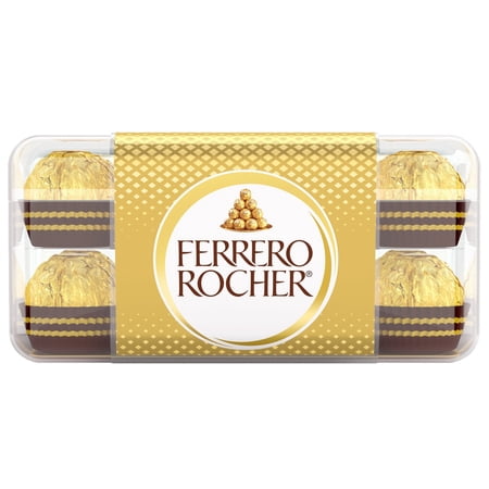 Ferrero Rocher Fine Hazelnut Chocolates Clear Gift Box, 16 pc - 7.2 oz (Pack of 2)