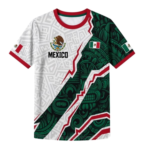 Mens Soccer Shirt Mexico Raglan Tops Short Sleeve Women T Shirt National Flag Shirts Name T Shirt Fan Casual Tops TeeL