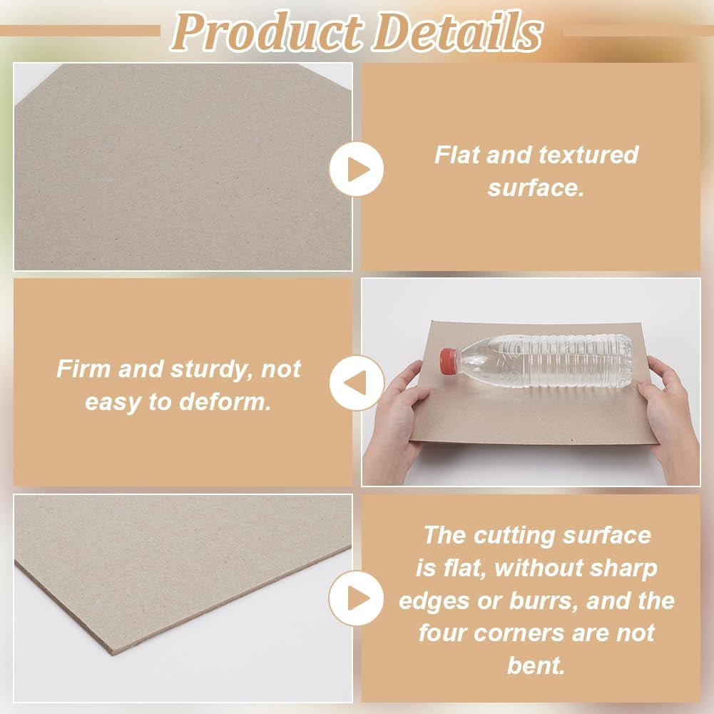 24Pcs Light Grey Book Board Binders Boards Chipboard Kraft Paper Chip Sheets Bookbinding Supplies for Book Binding Materials Cover (11.26x8.26inch) for DIY