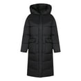 thumbnail image 5 of Lovskoo 2024 Womens Winter Coats Hooded Quilted Jacket Loose Long Sleeve Cotton-Padded Jacket Long Frock Coat Black, 5 of 6