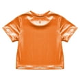 thumbnail image 5 of Sholeno Kid Boys Girls Jazz Hip Hop Modern Dancewear Festival Party Dance Tops Sparkly T Shirt Tees Orange 10-14, 5 of 6