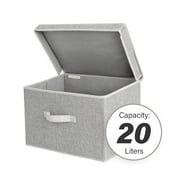 StorageWorks Fabric Storage Bins with Lids & Handles, Decorative Storage Boxes for Closet & Shelf, Large Storage Bins, 2-Pack, Gray, 14.7 x 9.8 x 10.2