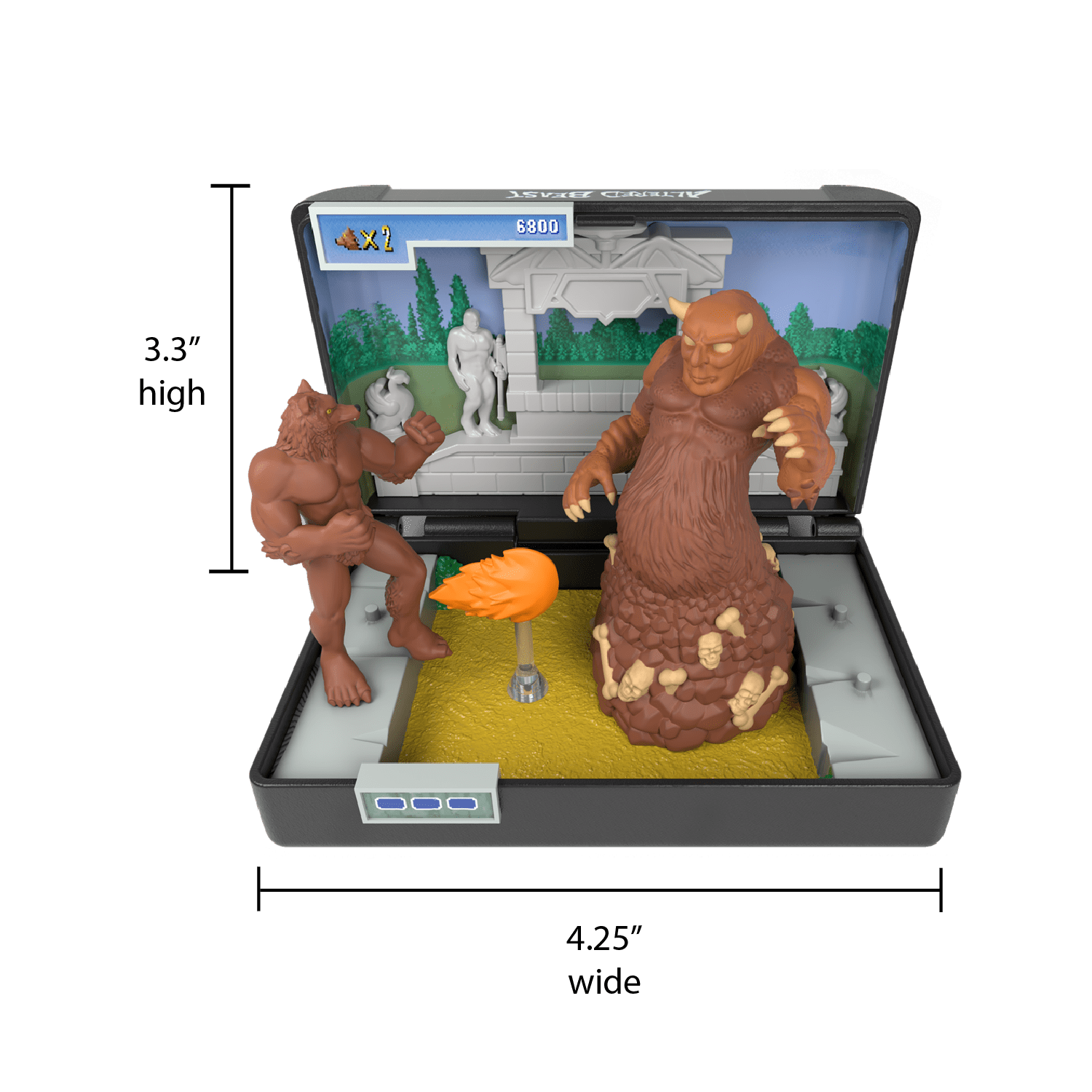 Console Heroes: Altered Beast Collectible Diorama – Mini Werewolf & Aggar Figures with Graveyard Boss Scene – Retro Sega Genesis Cartridge Display – Official Licensed – Ages 8+