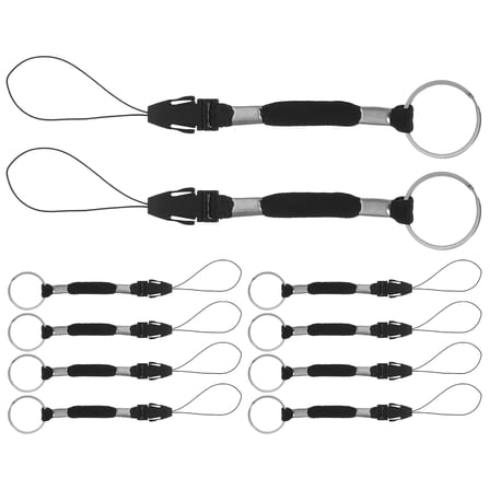 Pawsdot 10Pcs Lanyard for USB Flash Drive Nylon Black for Everyday Use