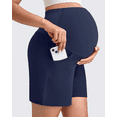 thumbnail image 3 of G4Free Maternity Shorts with Pockets Over The Belly Stretchy 6'' Pregnancy Yoga Pants Athletic Workout, 3 of 8