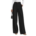 thumbnail image 1 of Pantalones Palazzo de Pierna Ancha para Mujer PRETTYGARDEN Tiro Alto Negro Talla M, 1 of 7