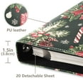 thumbnail image 3 of FORMRS 3 Ring Photo Album 4"x6" Self Adhesive Large Capacity PU Leather Cover, Black Christmas Holly, 3 of 8
