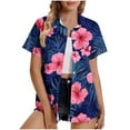 thumbnail image 2 of Weiqiqre Women's Tops Summer Beach Shirt Tropical Shirts Womens Hawaii Button Down Short Sleeve Blouses Button Up Tops, 2 of 5
